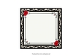 Insert for Chic lady in red dress with red roses and champagne female birthday card topper for 6x6 card.
