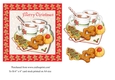 Christmas Hot chocolate with seasonal cookies on gingerbread men background topper 6 x 6