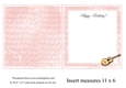 Elvis themed birthday card insert for 6 x 6 card measures 11x 6