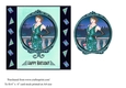 Art Deco female birthday card topper for 6x6 card