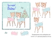 Cute bambi Christmas card topper for 6x6 card