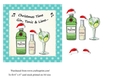 Gin themed Christmas card toppers 6x6