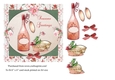 Vintage Christmas card with wine and mincemeat pies topper for 6x6 card