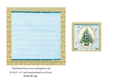 Vintage Christmas card Christmas tree Joy to the world insert & tag for topper for 6x6 card