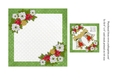 Vintage Christmas card Silver Bells in green insert & tag for topper for 6x6 card