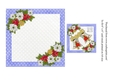 Vintage Christmas card Silver Bells in blue insert & tag for topper for 6x6 card