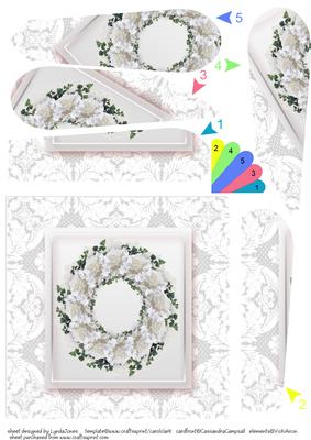 White Carnation Wreath Fan Pyramage