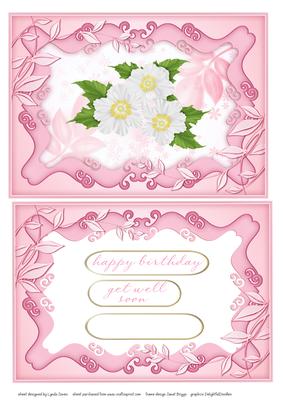 White Dogwood in a Pink Frame