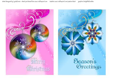 Irridescent Glass Bauble Card Fronts