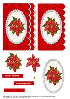 Silk Framed Poinsettia with Scalloped Edge