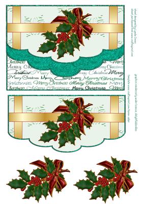 Jewelled Holly Faux Envelope