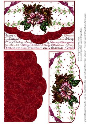 Jewelled Poinsettia Double Faux Envelope Card