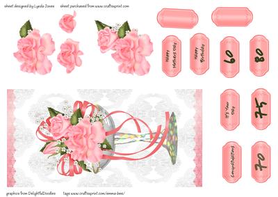 Pink Roses in a Champagne Glass