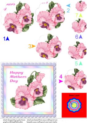 Pink Pansy Flower Shaped Pyramid