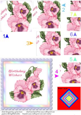 Pink Pansy Diamond Shaped Pyramid