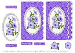 Blue Petunia Scalloped Edge A6 Topper