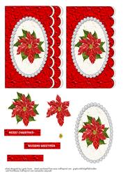 Silk Framed Poinsettia with Scalloped Edge