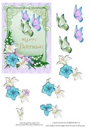 Birthday Lilies and Butterflies