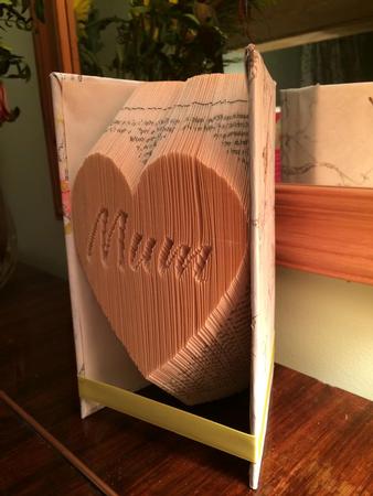 Book Folding Pattern for "mum Inverted in a Heart"