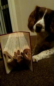 Dog with Pawprint Book Folding Pattern