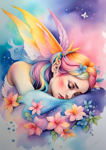 Sleeping Fairy A4 Print