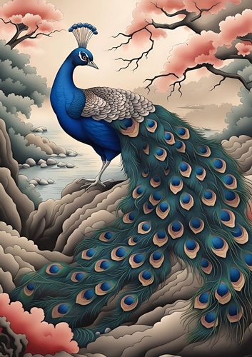 Majestic Peacock A4 Print