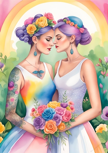 Mrs and Mrs A4 Print LGBTQ
