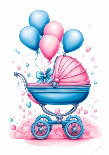  Baby Gender Reveal Print A4