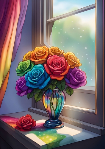 The Rainbow Roses A4