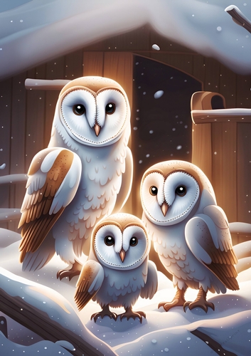 Barn Owl Family A4