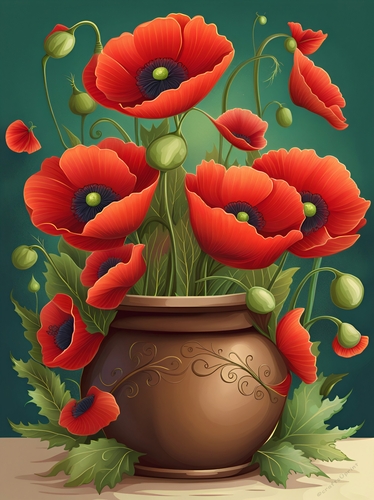 Pot of Poppies 