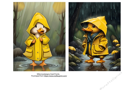 Rainy Day Duck Card Fronts A4 A5