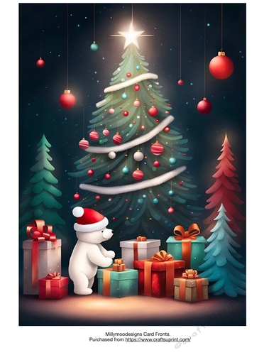 Twas Christmas Eve Card Fronts A4 A5 5x7