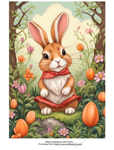 Happy Bunny Card Fronts A4 A5 5x7