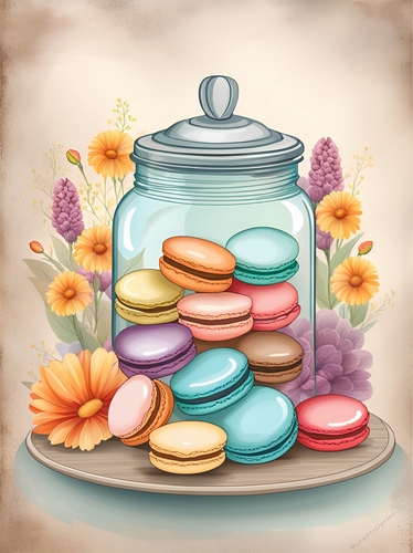 Jar of Macarons A4
