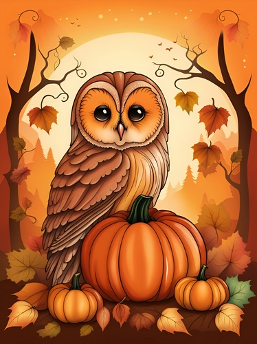The Owl and the Pumpkins A4
