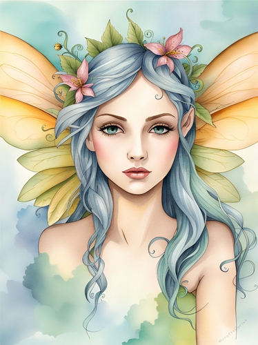 Beautiful Watercolour Fairy A4
