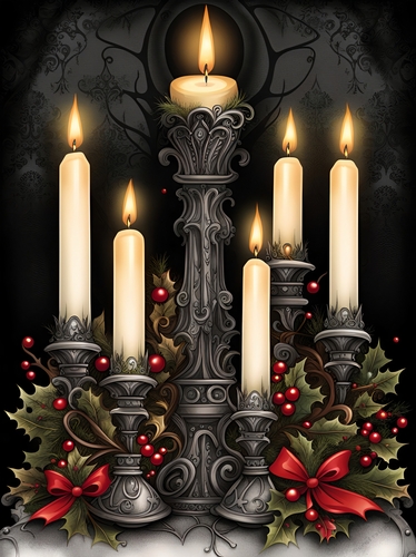 Gothic Christmas Candles A4