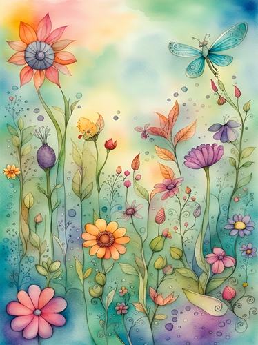 Its a Hippy Thing Flower Garden A4
