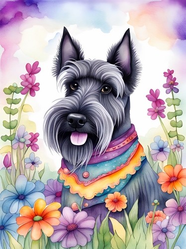 Its a Hippy Thing Scottie in the Garden A4