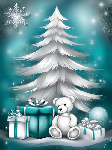 Silver and Teal Christmas A4