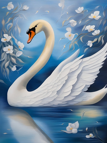 Beautiful Swan on the Lake A4