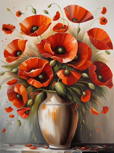 Vase of Poppies A4