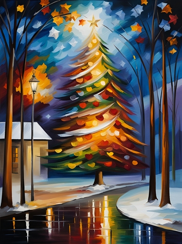 The Village Christmas Tree A4