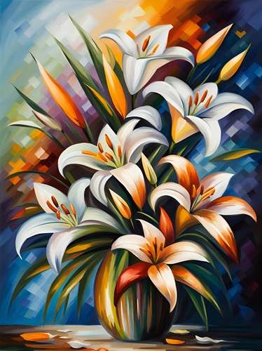 Vase of Lilies A4