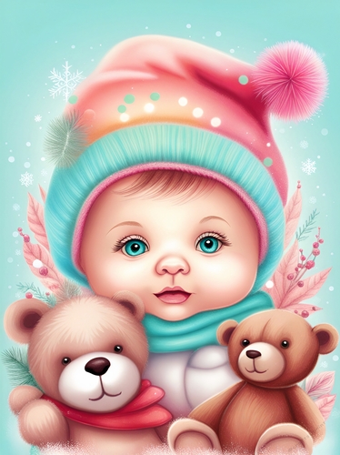  Christmas Baby and Bears A4