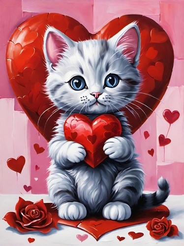 Valentines Kitty A4