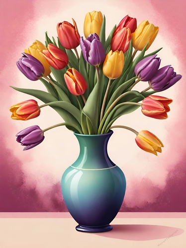 Vase of Tulips A4