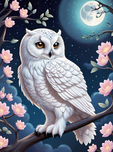 Snowy Owl in the Moonlight A4