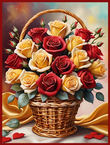 Basket of Roses A4